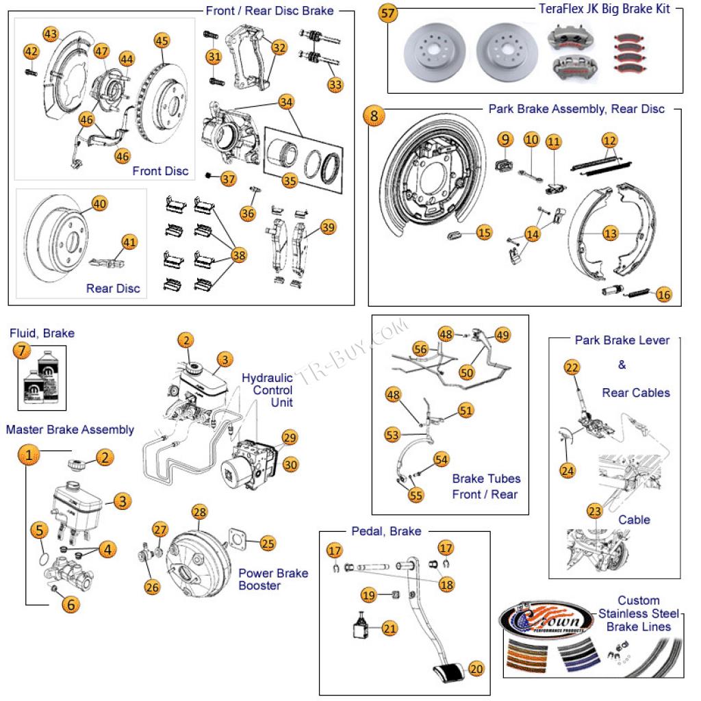 Brake assembly JK Wrangler 07-11